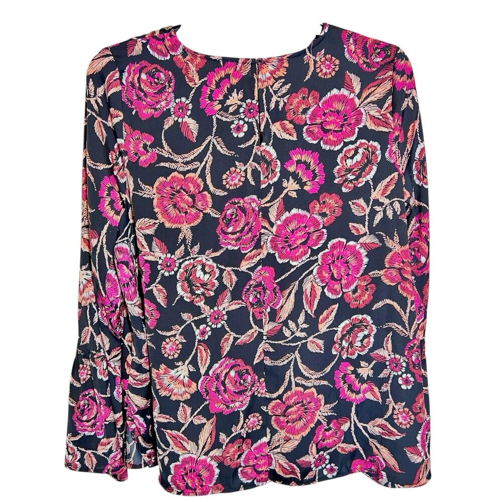 a:glow Floral Maternity Top Size M Black And Rose Long Boho Sleeves Lightweight - Picture 4 of 9
